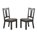 Modern Dark Grey 6pc Dining Set Rectangular Wooden Table With Leaf 1 Bench And 4 Chairs Cushion Seats For Dining Room