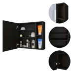 Myrick 2-Shelf Medicine Cabinet with Mirror Black Wengue