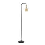 61 in. Black and Antique Brass Oslo Floor Lamp