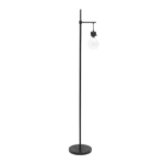 60 in. Black Matte Single Light Floor Lamp with Clear glass shade