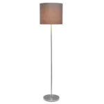 57 in. White Brushed Nickel Drum Shade Floor Lamp