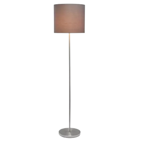 57 in. White Brushed Nickel Drum Shade Floor Lamp