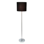 57 in. Black Brushed Nickel Drum Shade Floor Lamp
