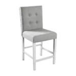 Modern Antique White Set of 2 Solid Wood Chairs With Tufted Back  Upholstered Seat For Dining Room