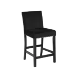 Modern Black Set of 2 Solid Wood Chairs With Upholstery Fabric, Nail Head Trim For Dining Room