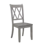 Modern Gray Set of 2 Solid Wood Chairs with Pine Veneer And Double-X Back Design For Dining Room