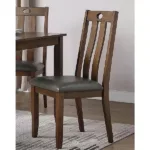 Natural Brown Finish Dinette 5pc Set Kitchen Breakfast Dining Table wooden Top Cushion Seats Chairs Dining room Furniture