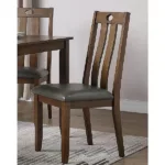 Natural Brown Finish Dinette 5pc Set Kitchen Breakfast Dining Table wooden Top Cushion Seats Chairs Dining room Furniture
