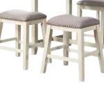 Modern Cream White Set of 2  Counter Height Stools with Cushion Seat For Dining Room