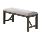 Rich Dark Brown Fabric Cushion Seat Bench in Wooden Frame And Legs Ideal For Dining Room Furniture