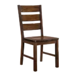 Modern Walnut Set of 2 Solid Wood Slat Back Dining Chairs For Dining Room