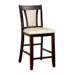 Modern Dark Cherry and Ivory Set of 2 Solid Wood Chairs With Upholstered Seat For Dining Room