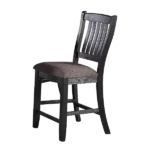 Modern Dark Coffee Set of 2 Solid Wood Chairs with Fabric upholstered Seat For Dining Room