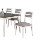 Set of 2 Beautiful Unique White And Grey Side Chairs with Ladder back Design