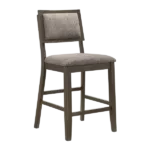 Modern Dark Brown 2pc Solid Wood Dining Side Chairs with Upholstered Seat Back For Dining Room