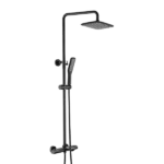 Matte Black Thermostatic Shower Combo Set Wall Mounted Shower Faucet Set