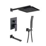 3 Function Mixer Shower Combo Kit with Tub Spout Matte Black