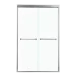 Shower Door 48" W x 76"H Semi-Frameless Bypass Sliding Shower Enclosure, Brushed Nickel