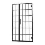Shower Door 40" W x 72" H Single Panel Frameless Fixed Shower Door, Open Entry Design in Matte Black