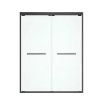 60 in. W x 76 in. HSliding Framed Shower Door in Black Finish with Clear Glass