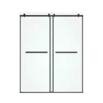 60 in. W x 76 in. HSliding Frameless Shower Door in Matte Black with Clear Glass