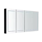 72 in. W x 36 in. H LED Large Rectangular Black Aluminum Alloy Surface Mount Medicine Cabinet with Mirror
