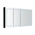 72 in. W x 36 in. H LED Large Rectangular Black Aluminum Alloy Surface Mount Medicine Cabinet with Mirror