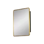 24x30 inch Gold Metal Framed Wall mount or Recessed Bathroom Medicine Cabinet with Mirror