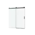 Elan 68 to 72 in. W x 76 in. H Sliding Frameless Soft-Close Shower Door with Premium 3/8 Inch (10mm) Thick Tampered Glass in Matte Black 22D01-72MB