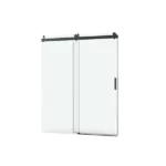Elan 68 to 72 in. W x 76 in. H Sliding Frameless Soft-Close Shower Door with Premium 3/8 Inch (10mm) Thick Tampered Glass in Matte Black 22D01-72MB