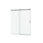 Elan 56 to 60 in. W x 76 in. H Sliding Frameless Soft-Close Shower Door with Premium 3/8 Inch (10mm) Thick Tampered Glass in Brushed Nickel 22D01-60BN