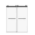 Elan 44 to 48 in. W x 76 in. H Sliding Frameless Soft-Close Shower Door with Premium 3/8 Inch (10mm) Thick Tampered Glass in Matte Black23D02-48MB