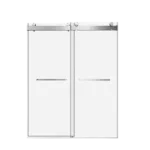 Elan 44 to 48 in. W x 76 in. H Sliding Frameless Soft-Close Shower Door with Premium 3/8 Inch (10mm) Thick Tampered Glass in Brushed Nickel 23D02-48BN