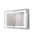 36 x 30 inch Medicine Cabinet with LED Vanity Mirror, Anti-Fog, Recessed or Surface Mount, Waterproof, Dimmable, Aluminum 3000K~6000K Lighted Double Door Bathroom Cabinet with Touch Switch