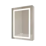 26x20 Inch LED Mirror Medicine Cabinet - Anti-Fog, Waterproof, 3000K~6000K Illumination, Single Door Elegance, Touch Switch Magic, Dimmable Ambiance, Versatile Recessed or Surface Mount (Left Door) - Elevating Your Bathroom Experience with Modern Grace.