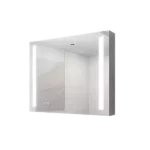 36 x 30 inch Medicine Cabinet with LED Vanity Mirror, Anti-Fog, Dimmable, Recessed or Surface Mount, Aluminum 3000K~6000K Lighted Double Door Bathroom Cabinet with Touch Switch