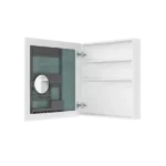 20" W x 26" H White Beveled Edge Single-Door Bathroom Medicine Cabinet with Mirror, Recessed or Surface Mount Bathroom Wall Cabinet