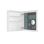 20" W x 30" H White Single-Door Bathroom Medicine Cabinet with Mirror, Recessed or Surface Mount Bathroom Wall Cabinet with Beveled Edges