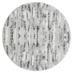 Milano Washable Manhattan Silver Woven Round Area Rug