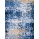 Zara Abstract Design Machine Washable Grey Brown and Rust Area Rug