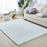 Lily Luxury Chinchilla Faux Fur Rectangular Area Rug