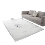 Abstract Design Gray Blue Yellow Machine Washable Super Soft Rug