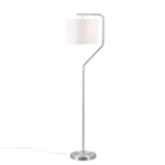 60 in. Aster Angular Arched Metal Floor Lamp in Silver