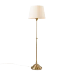 59 in. Athena Iron Floor Lamp in Antique Brass
