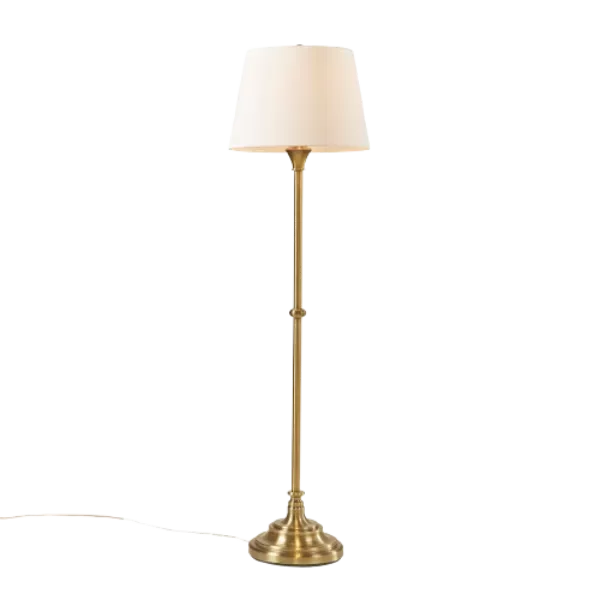 59 in. Athena Iron Floor Lamp in Antique Brass
