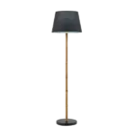 60 in. Metal Bamboo Floor Lamp in Black