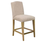 Modern Tan velvet Upholstered Counter Stool of Wooden Frame For Dining Room