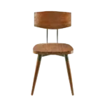Modern Set of 2 Brown Wood And Metal Dining Chair For Small Places