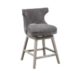 Modern Charcoal Grey Solid Wood Counter Stool With Open Back For Dining Room
