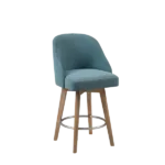 Modern Blue Solid Wood Swivel Seat Counter Stool For Dining Room